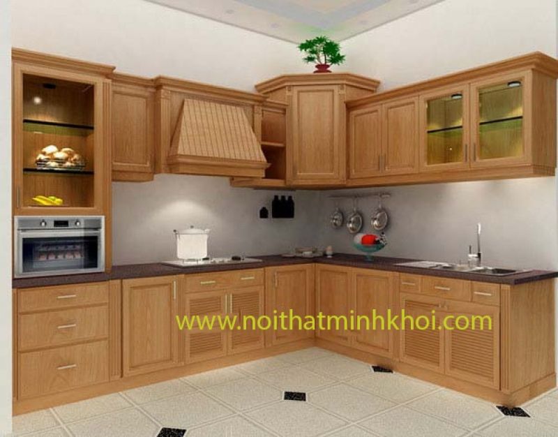 Tủ bếp gỗ óc chó
