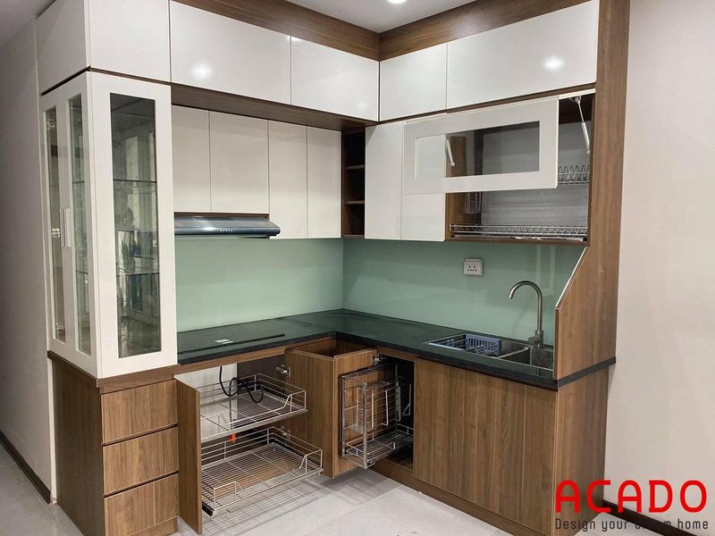 Tủ bếp gỗ công nghiệp