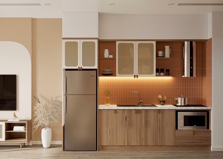 Tủ Bếp Chữ I Đẹp 3 Tủ bếp gỗ tự nhiên