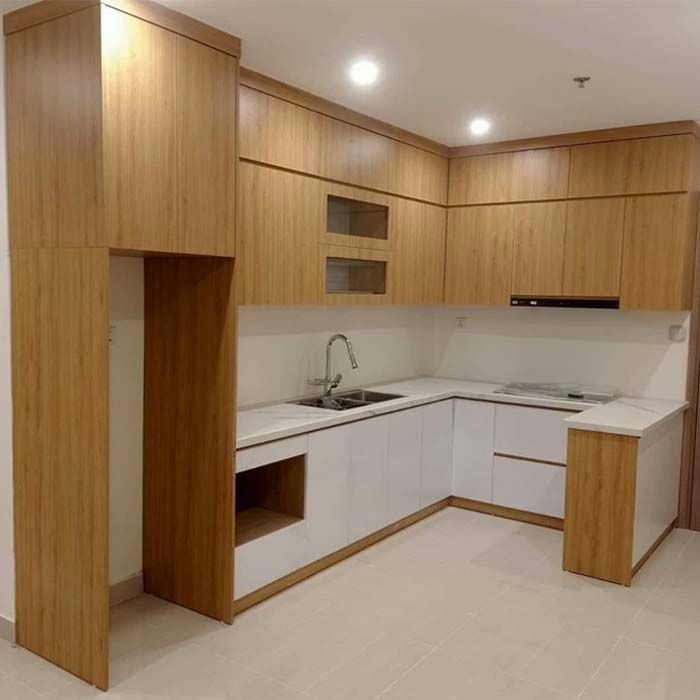 Tủ bếp MDF melamine giá rẻ