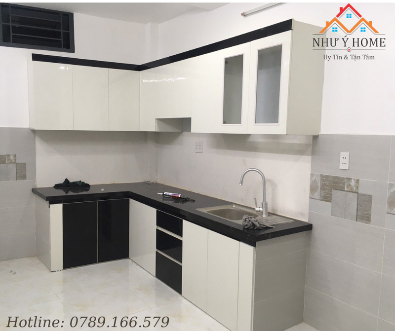 Tủ bếp chữ L hiện đại