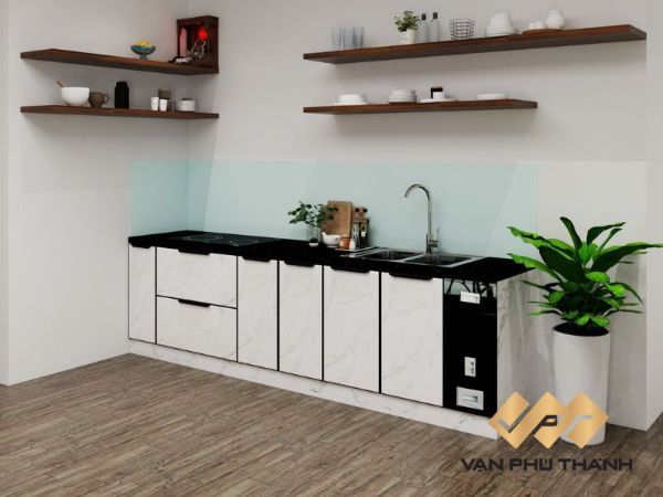 Mẫu tủ bếp không có tủ trên
