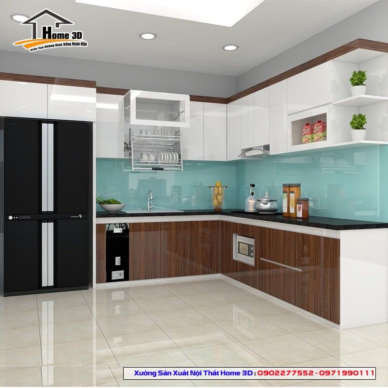 Mẫu tủ bếp acrylic đẹp