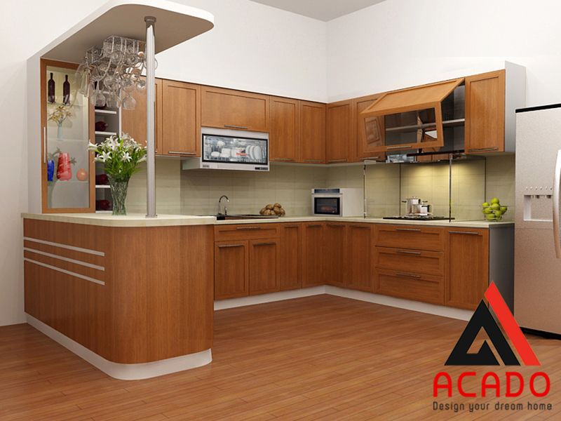Tủ Bếp Chữ U Phong Cách Công Nghiệp