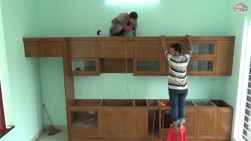 Chi tiết thi công tủ bếp đẹp