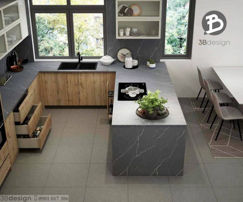 Thiết kế tủ bếp chung cư đẹp