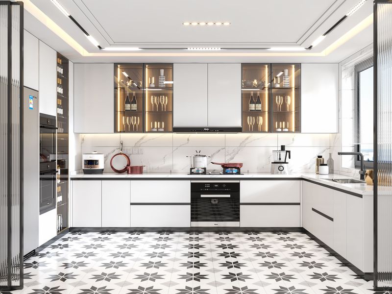 Tủ Bếp MDF Chống Ẩm Đẹp 5 Tủ bếp MDF mở hiện đại