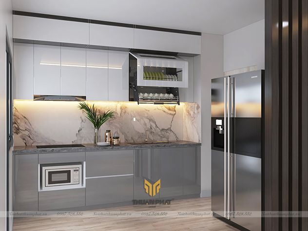 Tủ bếp acrylic hiện đại