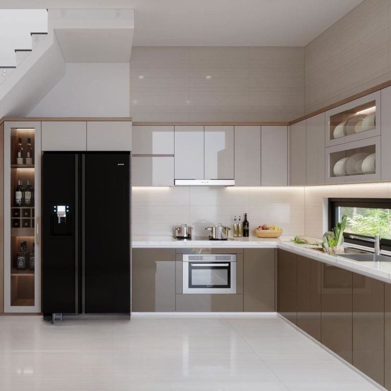 Tủ bếp acrylic đẹp hiện đại