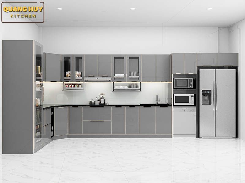 Tủ Bếp Cánh Kính Đẹp 2 Tủ bếp cánh kính 9