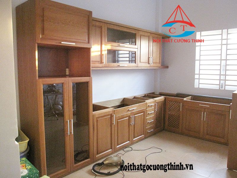 Xưởng Đóng Tủ Bếp Gỗ 5 Tủ bếp gỗ sồi Mỹ đẹp