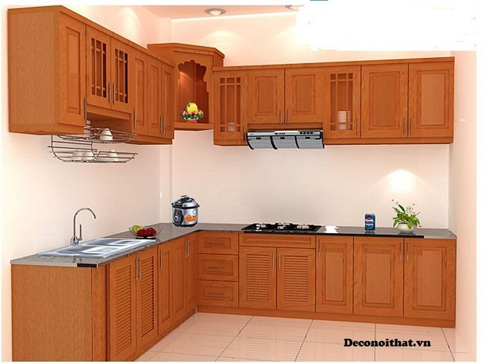 Tủ bếp gỗ tự nhiên giá rẻ