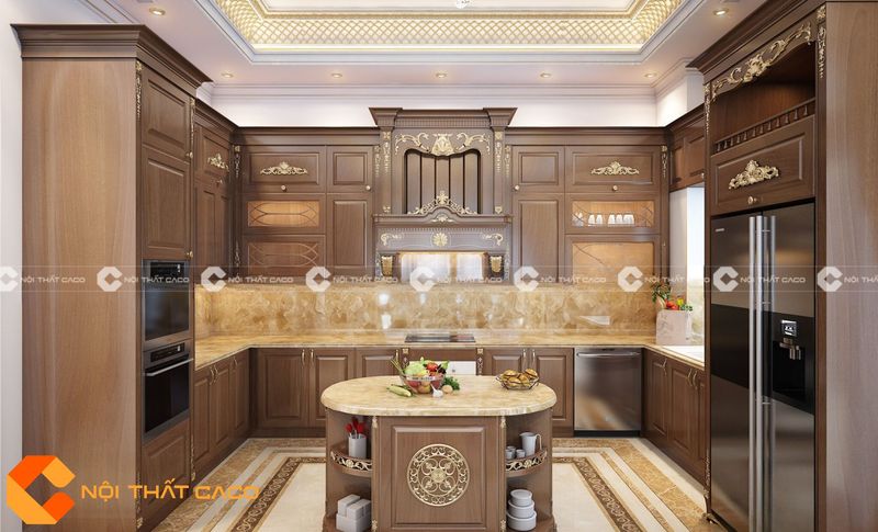 Tủ bếp gỗ tự nhiên