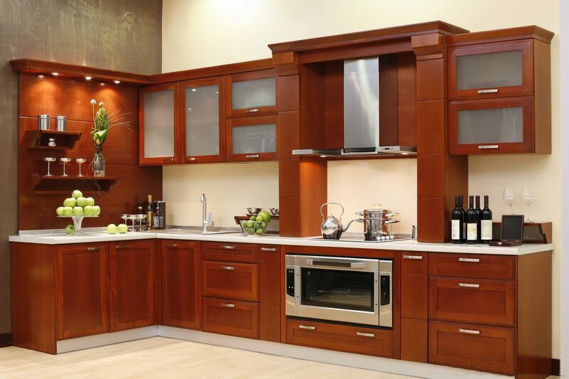 Tủ bếp gỗ tự nhiên óc chó