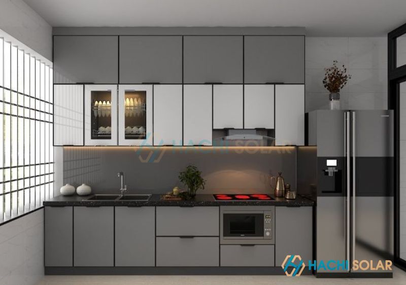 Tủ bếp kịch trần gỗ công nghiệp