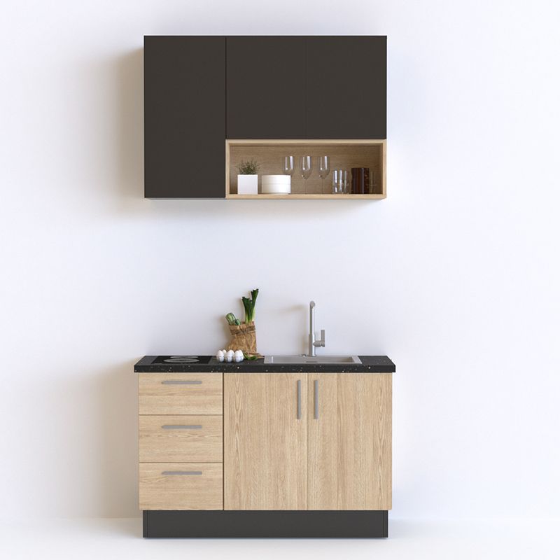 Tủ bếp mini gỗ tự nhiên