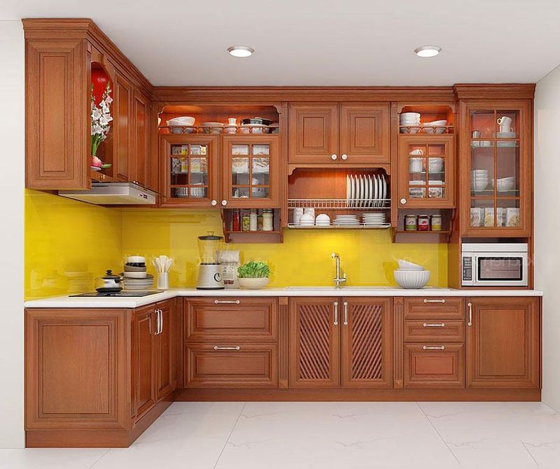 Tủ bếp nhóm vân gỗ