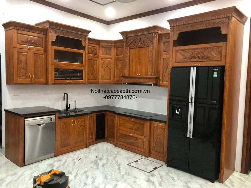 Tủ Bếp Gỗ Tân Cổ Điển 3 Tủ bếp hiện đại phong cách tân cổ điển